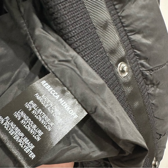REBECA MINKOFF Women's Black Water Resistant Ribber Trim Puffer Jacket Sz S NWT - Picture 9 of 12